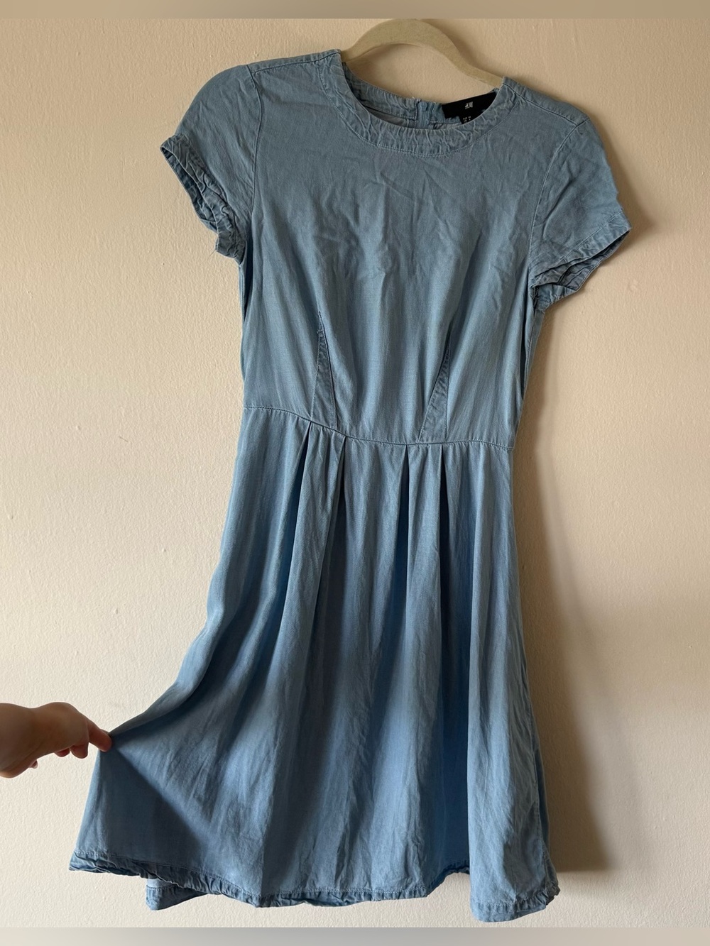 Light Wash Blue Denim mini dress